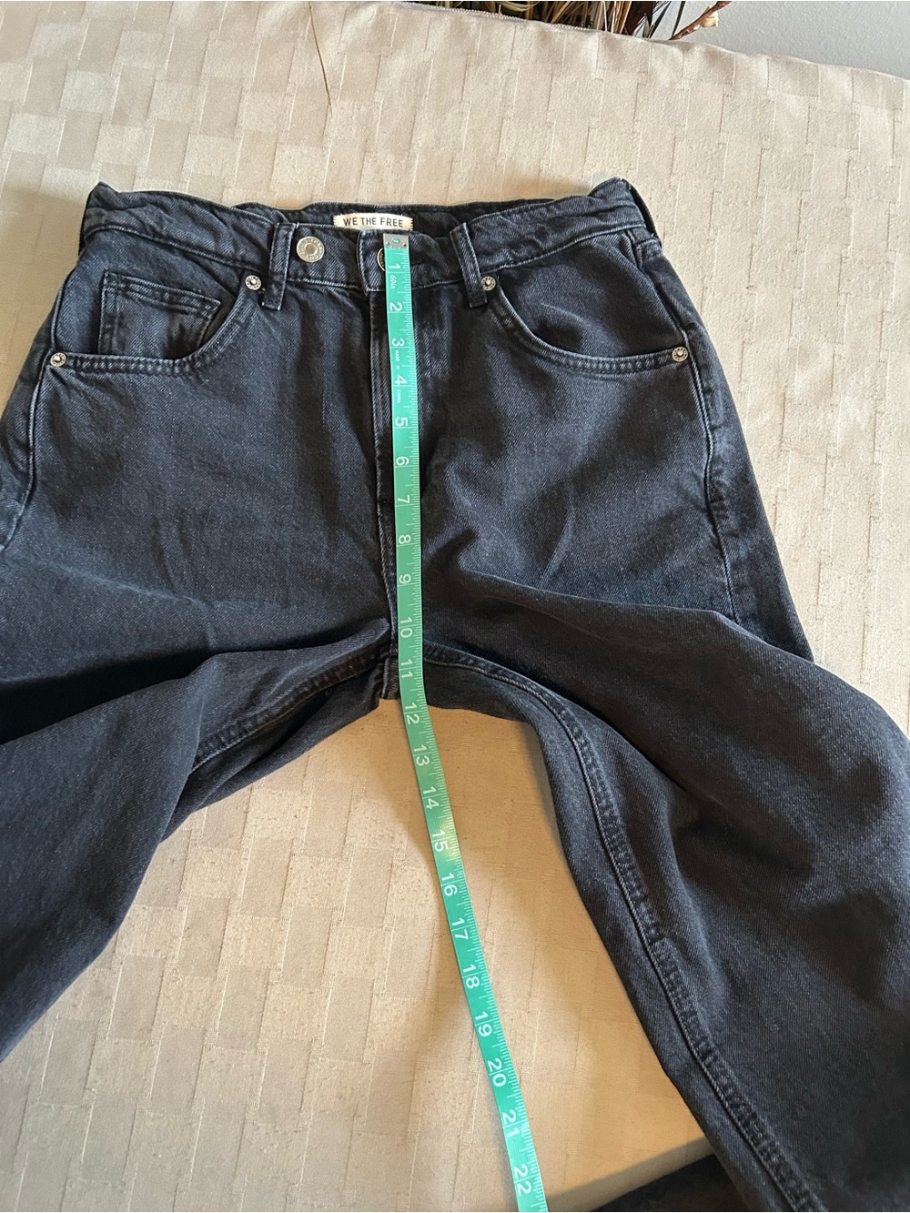 Free People We The Free Wide Leg Twisted Seam Panel Jean in Washed Black - Picture 11 of 13